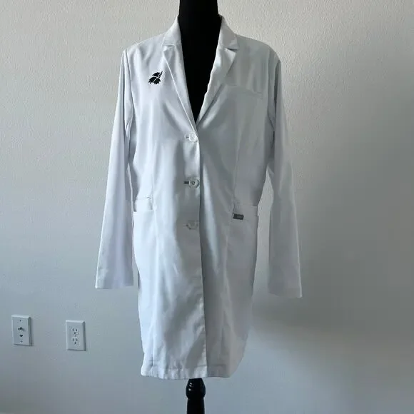 Figs Lab Coat Womens Large White Flaw Customized Embroidered